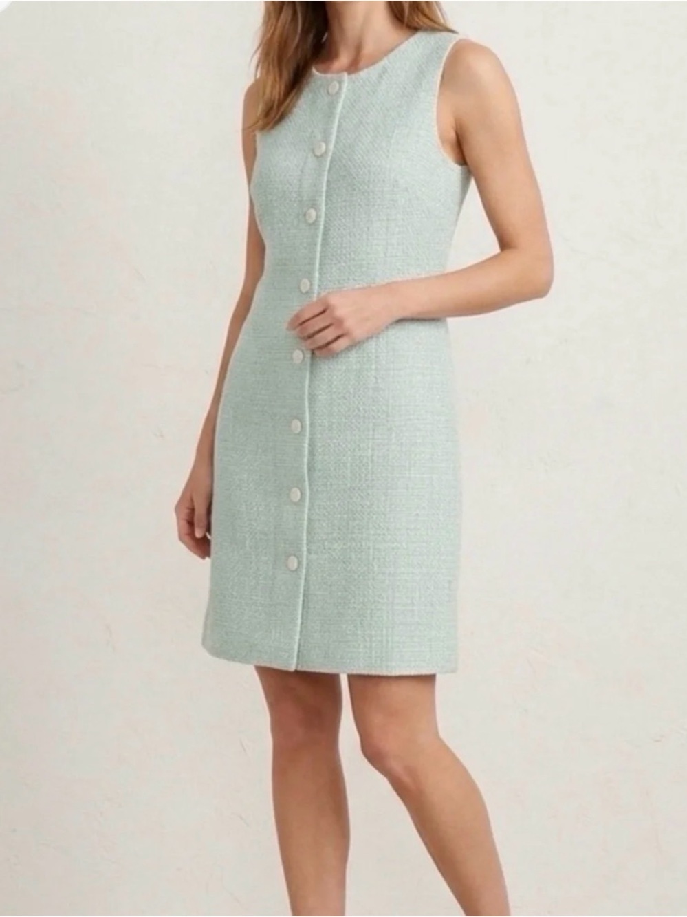 J.Crew Boucle light green mint Tweed Mini Dress